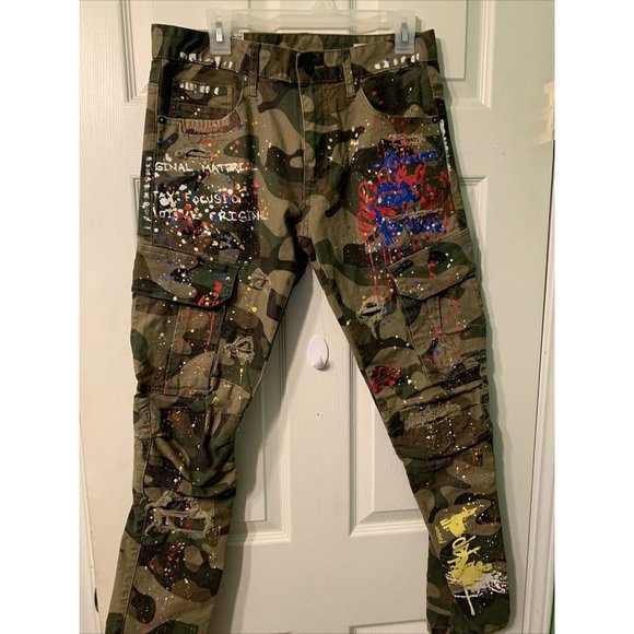 Smoke Rise Doodle Fashion Camo Pants Sz 